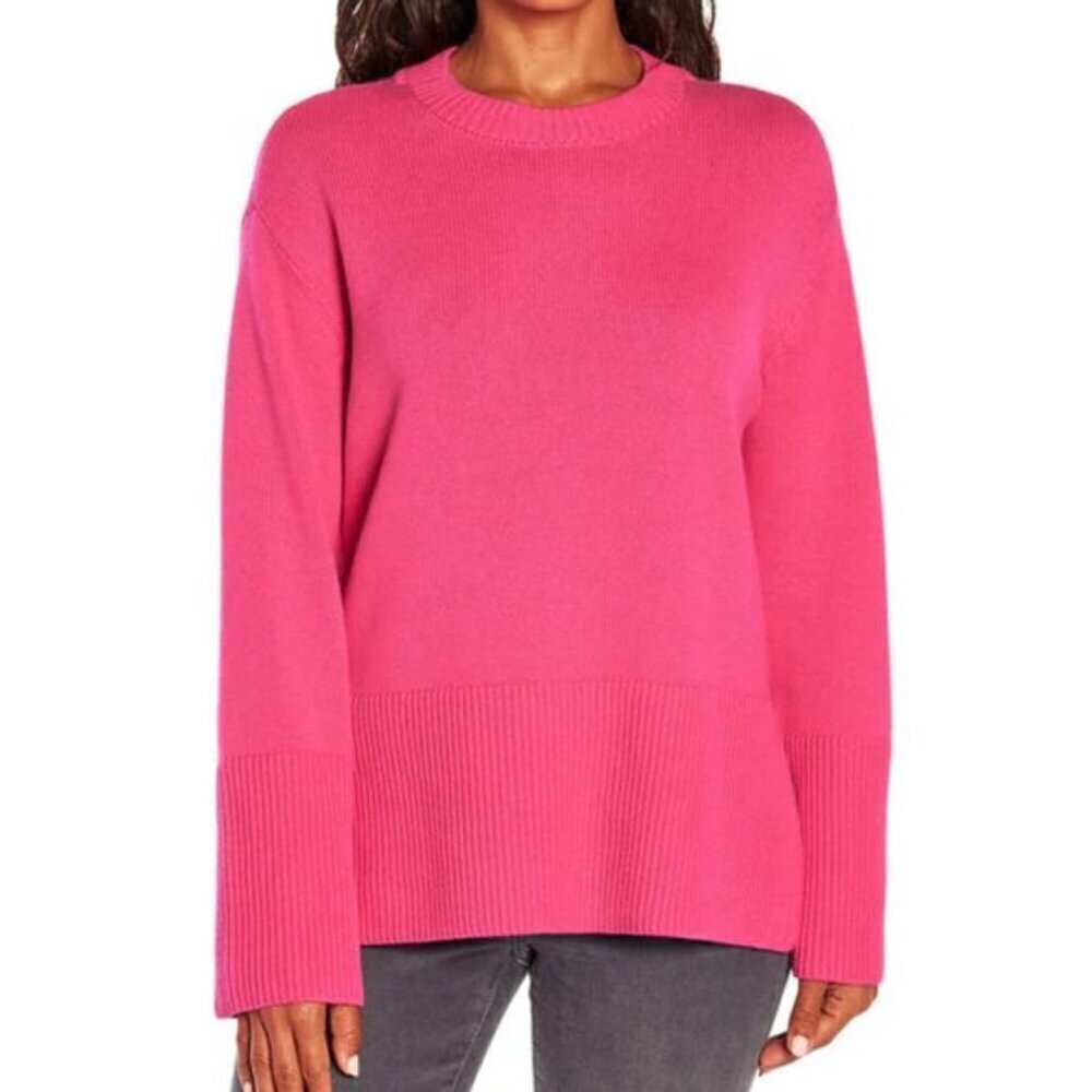 Gap Women's Crew Neck Sweater Pink Relaxed Fit Size Medium